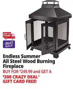 Ocean State Job Lot Endless Summer Steel Wood-Burning Fireplace Black offer