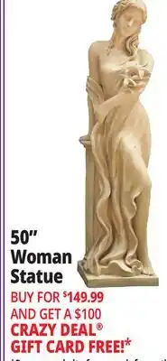 Ocean State Job Lot 50 Infinity Woman Garden Statue offer