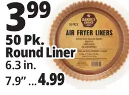 Ocean State Job Lot Baker's Choice Round Air Fryer Liners 50 Count offer