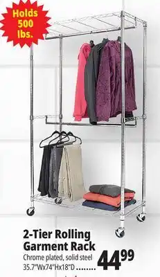 Ocean State Job Lot 2-Tier Rolling Garment Rack offer