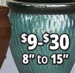 Ocean State Job Lot 8 to 15 Outdoor Glazes Ceramic Planters offer