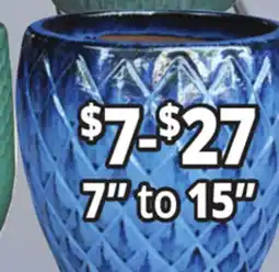Ocean State Job Lot 7 to 15 Outdoor Glazed Ceramic Planters offer