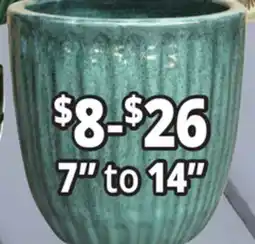 Ocean State Job Lot 7 to 14 Outdoor Glazed Ceramic Planters offer