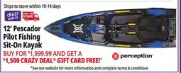 Ocean State Job Lot Perception Pescador Pilot 12.0 Fishing Pedal Kayak Sonic Camo offer