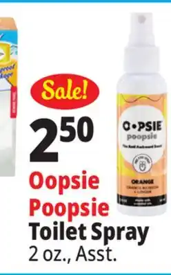 Ocean State Job Lot Oopsie Poopsie Orange & Ginger Toilet Spray 2 oz offer