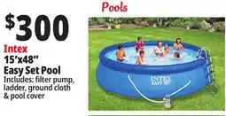 Ocean State Job Lot Intex 15' x 48 Easy Set Above Ground Pool Set offer