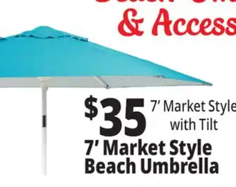Ocean State Job Lot 7' Market Style Tilting Beach Umbrella offer