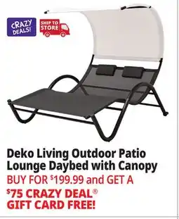 Ocean State Job Lot Deko Living Patio Lounge Daybed with Canopy Black/White offer