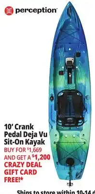 Ocean State Job Lot 10' Crank Pedal Deja Vu Sit-On Kayak offer