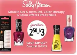 Ocean State Job Lot Sally Hansen Miracle Gel & Insta-Dri, Color Therapy & Salon Effects Press Nails offer