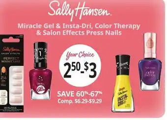 Ocean State Job Lot Sally Hansen Miracle Gel & Insta-Dri, Color Therapy & Salon Effects Press Nails offer