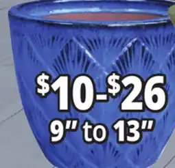 Ocean State Job Lot 9 to 13 Outdoor Glazed Ceramic Planters offer