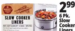Ocean State Job Lot Baker's Choice Slow Cooker Liners 6 Count offer