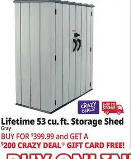 Ocean State Job Lot Lifetime 53 cu. ft. Storage Shed Gray offer