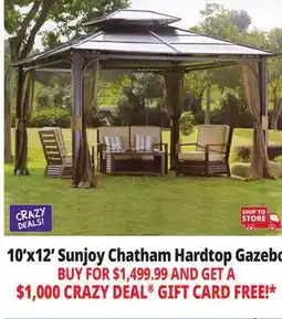 Ocean State Job Lot Sunjoy Chatham 10' x 12' Hardtop Gazebo with Netting offer