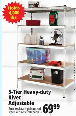 Ocean State Job Lot Method Storage Systems 5-Tier Heavy-Duty Rivet Shelving Unit 48 x 71 offer