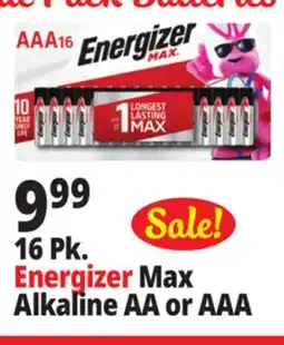 Ocean State Job Lot 16 Pk. Energizer Max Alkaline AA or AAA offer