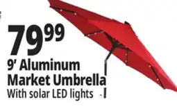 Ocean State Job Lot 9' Aluminum Market Umbrella with Solar LED Lights offer