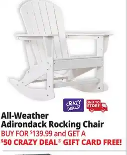 Ocean State Job Lot All-Weather Adirondack Rocking Chair White offer