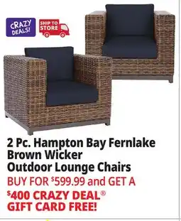 Ocean State Job Lot Hampton Bay Fernlake Brown Wicker Outdoor Lounge Chairs Set of 2 Midnight offer