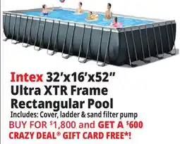 Ocean State Job Lot Intex 32' x 16' x 52 Ultra XTR Frame Rectangular Pool Set with Sand Filter Pump offer