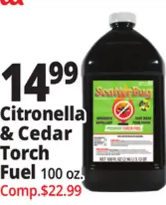 Ocean State Job Lot Scatter Bug Citronella & Cedar Torch Fuel 100 oz offer