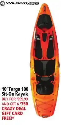 Ocean State Job Lot Wilderness Systems Targa 100 Sit-On-Top Recreational Kayak Mango offer
