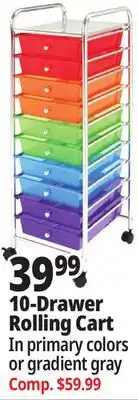 Ocean State Job Lot Leader 10-Drawer Rolling Cart offer
