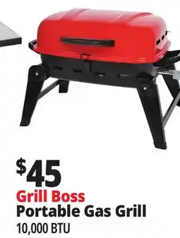 Ocean State Job Lot Grill Boss Portable Propane Grill with Folding Legs 10 000 BTU offer