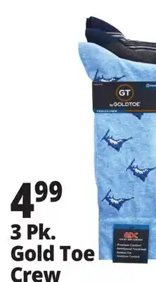Ocean State Job Lot Gold Toe Men's Crew Socks 3 Pack offer