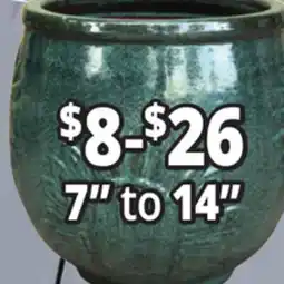 Ocean State Job Lot 7 to to 14 Outdoor Glazed Ceramic Planters offer