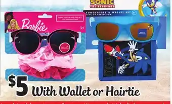 Ocean State Job Lot Kids Sunglasses With Wallet or Hairtie offer