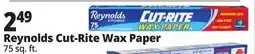 Ocean State Job Lot Reynolds Kitchens Cut-Rite Wax Paper 75 sq ft offer