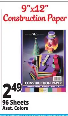 Ocean State Job Lot Construction Paper 96 Sheets offer