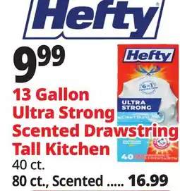 Ocean State Job Lot Hefty Ultra Strong Citrus Twist 13 Gallon Trash Bags 40 Count offer