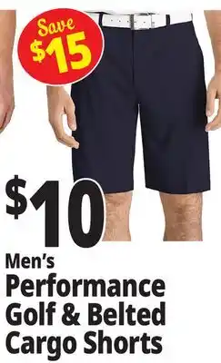 Ocean State Job Lot Men's Performance Golf & Belted Cargo Shorts offer