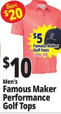 Ocean State Job Lot Men's Famous Maker Performance Golf Tops offer