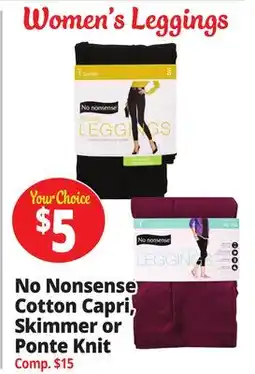 Ocean State Job Lot No Nonsense Cotton Capri, Skimmer or Ponte Knit offer