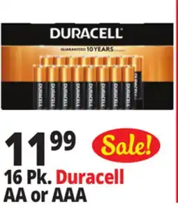 Ocean State Job Lot 16 Pk. Duracell AA or AAA offer