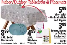 Ocean State Job Lot Indoor/Outdoor Tablecloth & Placemats offer