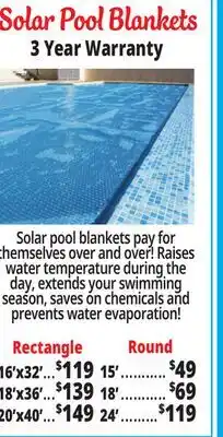 Ocean State Job Lot Solar Pool Blankets offer