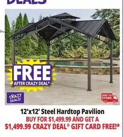 Ocean State Job Lot 12' x 12' Steel Hardtop Pavilion offer