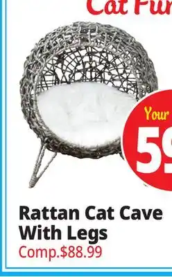 Ocean State Job Lot Rattan Cat Cave With Legs offer