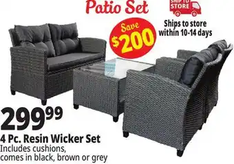 Ocean State Job Lot 4 Pc. Resin Wicker Set offer