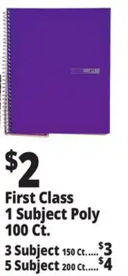 Ocean State Job Lot First Class 1 Subject Poly 100 Ct offer