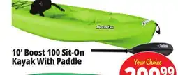 Ocean State Job Lot Pelican Boost 100 Kayak-Lime w/Paddle offer