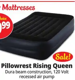 Ocean State Job Lot Intex Queen Dura-Beam Pillow Rest Raised Air Mattress with Internal Pump offer