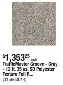 The Home Depot TrafficMaster Groove - Gray - 12 ft. 35 oz. SD Polyester Texture Full R... offer