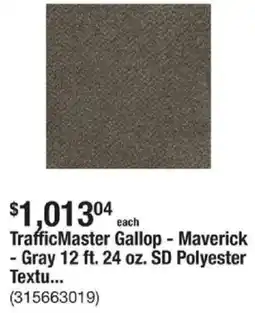 The Home Depot TrafficMaster Gallop - Maverick - Gray 12 ft. 24 oz. SD Polyester Textu... offer