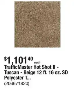 The Home Depot TrafficMaster Hot Shot II - Tuscan - Beige 12 ft. 16 oz. SD Polyester T... offer